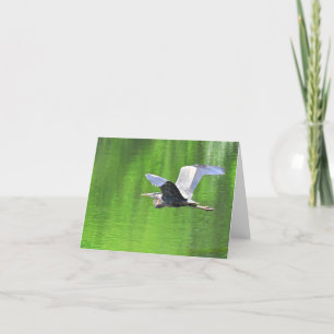 Heron Over The Water #3 - Blank Note Card
