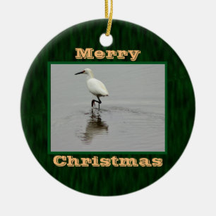 Heron Photo Ceramic Tree Decoration