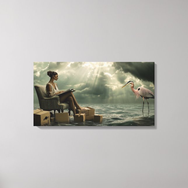 Heron psychology canvas print (Front)