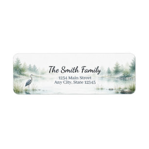 Heron Return Address Personalised Nature
