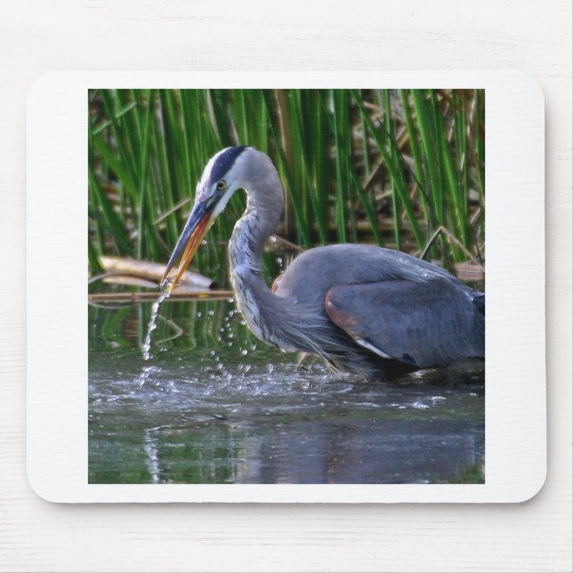 Heron Splash Mouse Mat (Front)