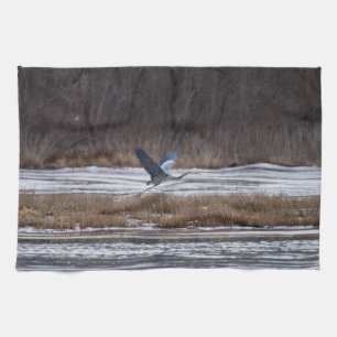 Heron Take Off Tea Towel