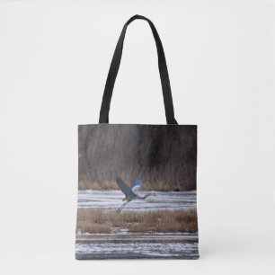 Heron Take Off Tote Bag