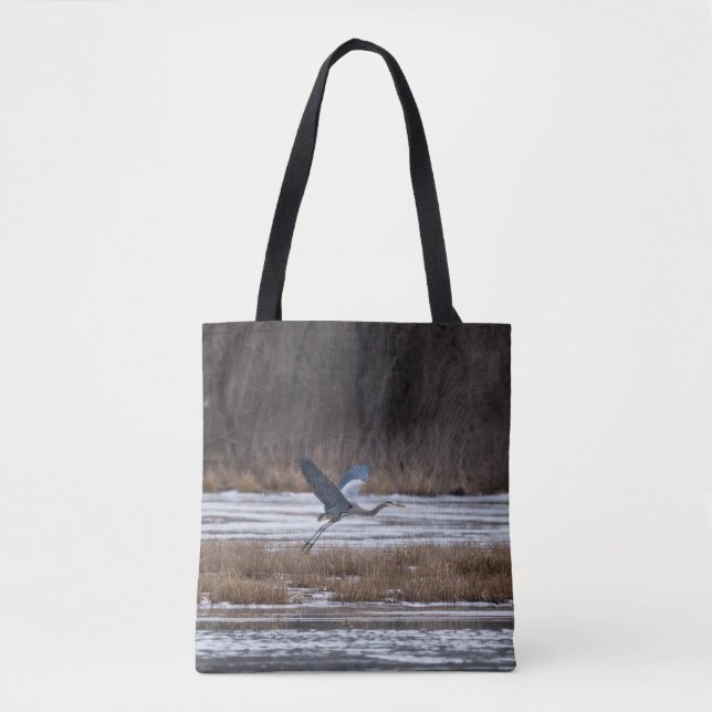 Heron Take Off Tote Bag (Front)
