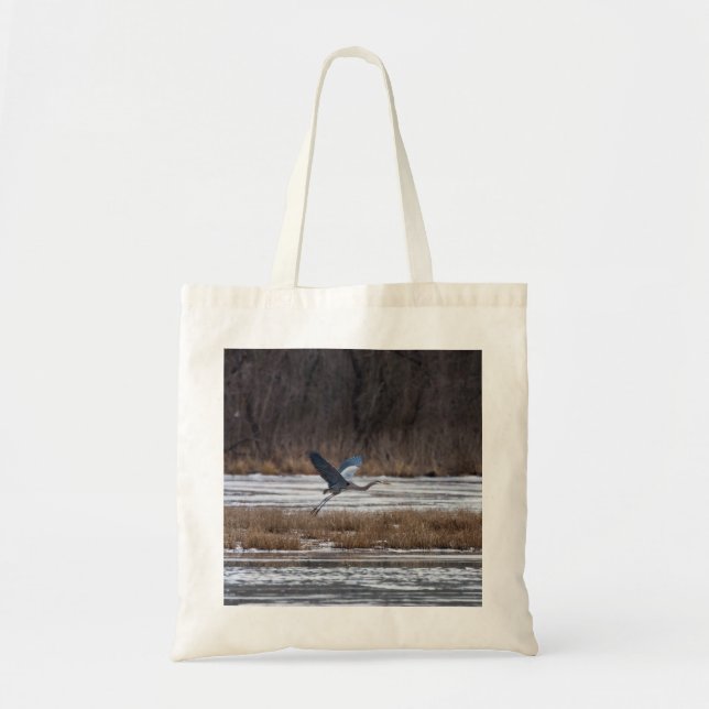 Heron Take Off Tote Bag (Front)