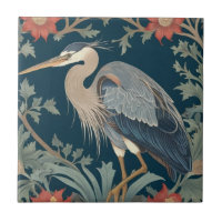 Heron William Morris style Left Sea Marine Bird