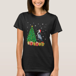 Heron Xmas Tree Lighting Santa Hat Heron Christmas T-Shirt