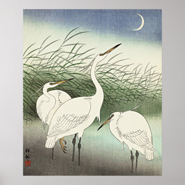 Herons in Shallow Water by Ohara Koson  Poster (Front)