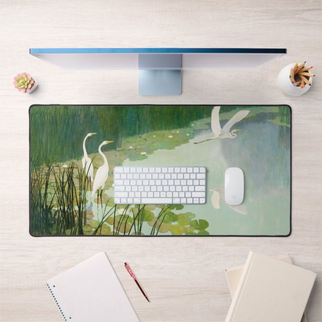 Herons in Summer by Newell Convers Wyeth Desk Mat (Office 1)