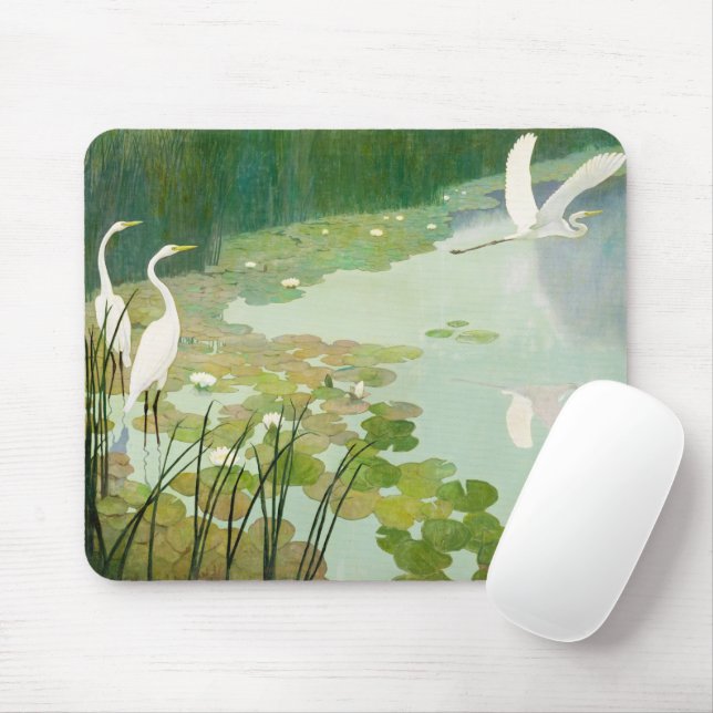 Herons in Summer by Newell Convers Wyeth Mouse Mat (With Mouse)