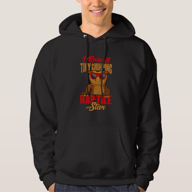 Herpetologist Crested Gecko Eyelash Lizard Hoodie (Front)