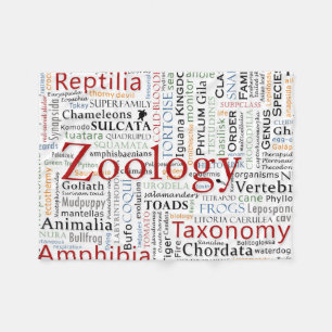 Herpetology in Typography Fleece Blanket
