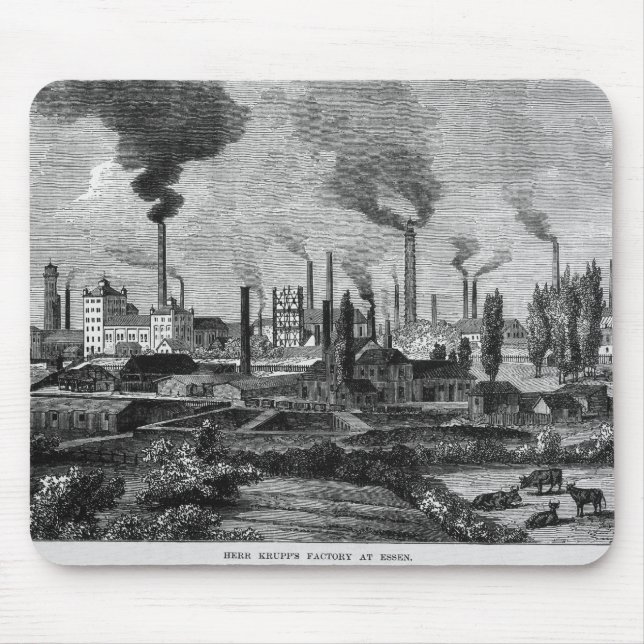 Herr Krupp's Factory in Essen, Germany Mouse Mat (Front)