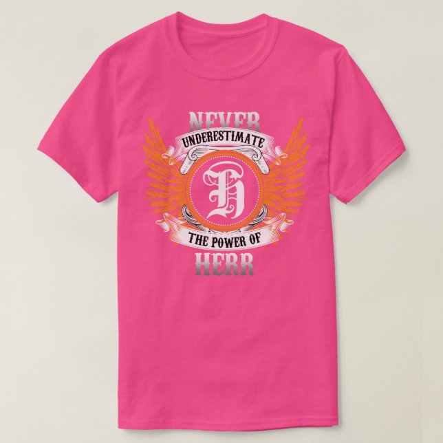 Herr Name Shirt Never Underestimate The Power Of H (Design Front)