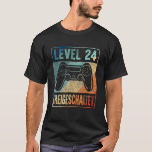 Herren Level 24 Geburtstag Gamer Spieler Mann 24 J T-Shirt