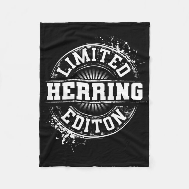Herring Funny Surname Family Tree Birthday Reunion Fleece Blanket (Front)