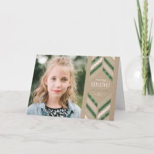 Herringbone Band Holiday Card - Clover