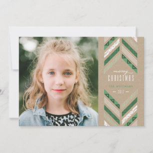 Herringbone Band Holiday Card - Clover