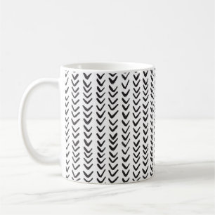 Herringbone Black & White Coffee Mug