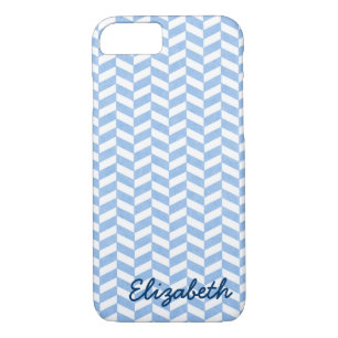 Herringbone Blue White Beach Colours Custom iPhone 8/7 Case