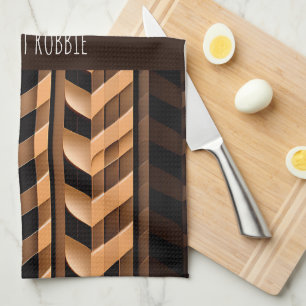 Herringbone braided braid Brown Modern Pattern Tea Towel