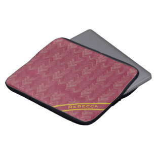 Herringbone Chevron Pattern Luxurious Red Personal Laptop Sleeve
