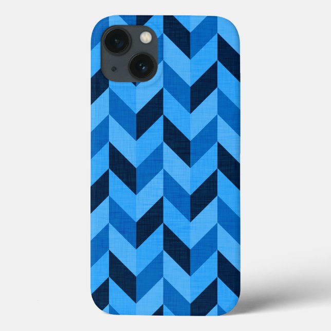 Herringbone pattern in blue Case-Mate iPhone case (Back)