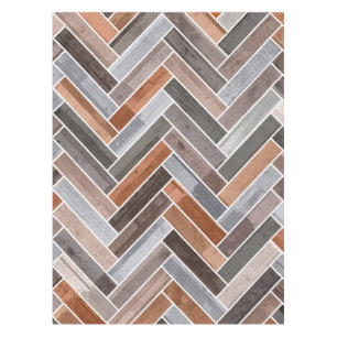 Herringbone Pattern in Earthen Rock Colours Tablecloth