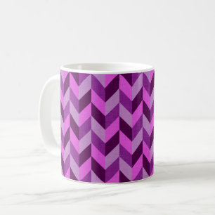 Herringbone pattern in purple coffee mug