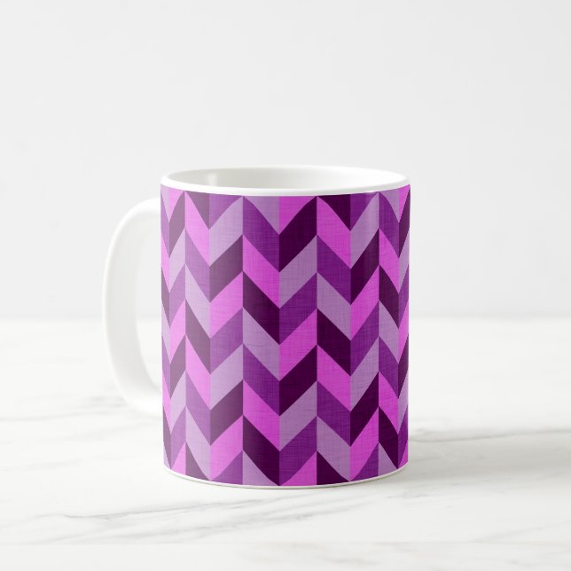 Herringbone pattern in purple coffee mug (Front Left)