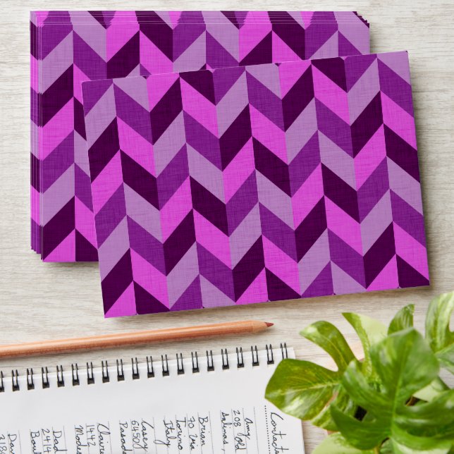 Herringbone pattern in purple envelope (Stacked)