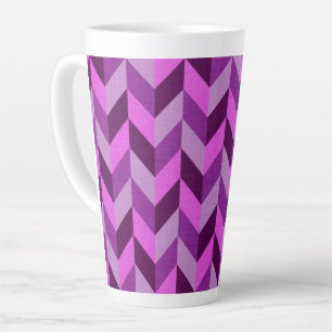 Herringbone pattern in purple latte mug