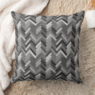 Herringbone pattern in shades of grey cushion