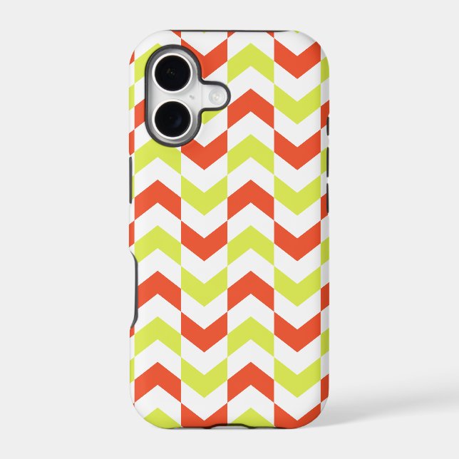 Herringbone Pattern Red&Green iPhone 5/5S Case (Back)