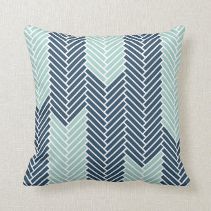 Herringbone Throw Pillow   {Navy & Mint Arrows}