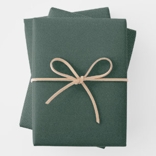 Herringbone tweed effect classic green Christmas Wrapping Paper Sheet