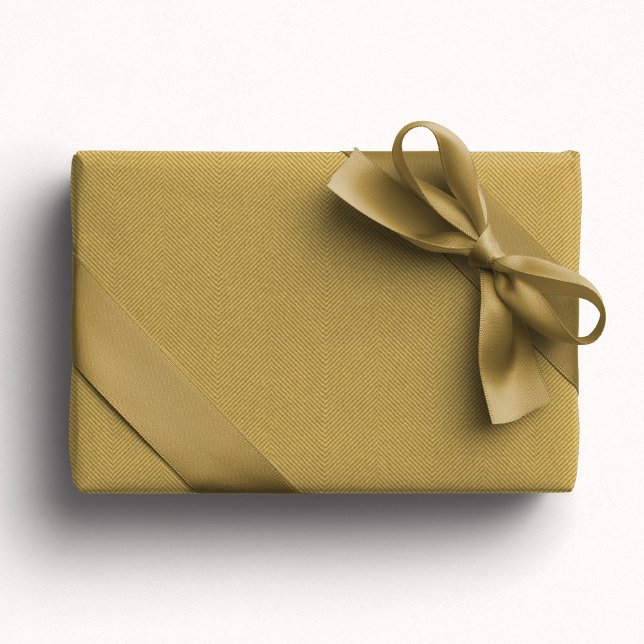 Herringbone tweed golden yellow holiday wrapping paper (Creator Uploaded)