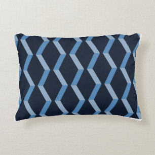 Herringbone Weave Blue Seamless Pattern Decorative Cushion
