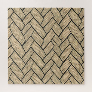 Herringbone Wood Parquet Pattern Jigsaw Puzzle