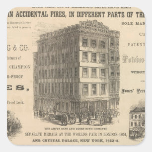 Herring's Patent Champion Safes Square Sticker