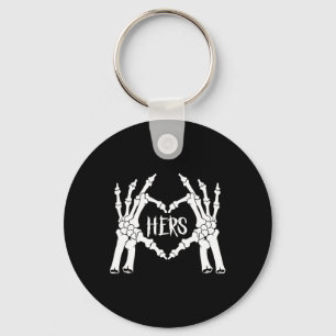 Hers Skeleton Hand Heart Clothing Men Funny Hallow Key Ring