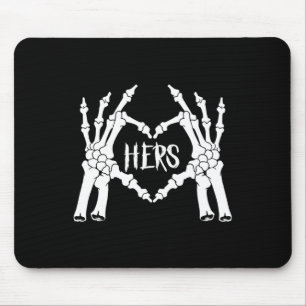 Hers Skeleton Hand Heart Clothing Men Funny Hallow Mouse Mat