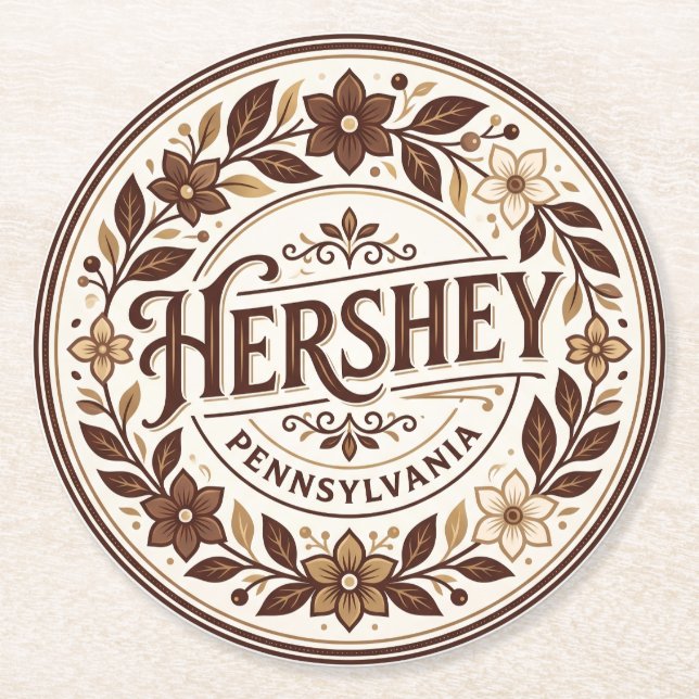 Hershey USA Round Paper Coaster (Front)