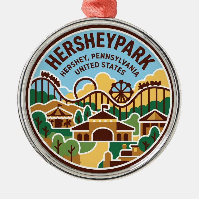 Hersheypark Pennsylvania Metal Tree Decoration (Front)