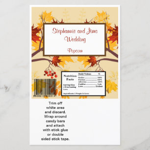 Hershey's Large Bar Wrapper Autumn Branch Leaves