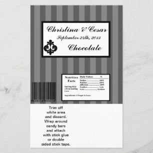 Hershey's Large Bar Wrapper Black Grey Flourish St