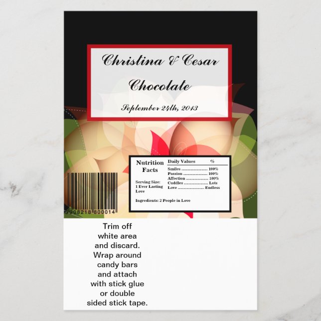 Hershey's Large Bar Wrapper Colourful Lotus Flower (Front)