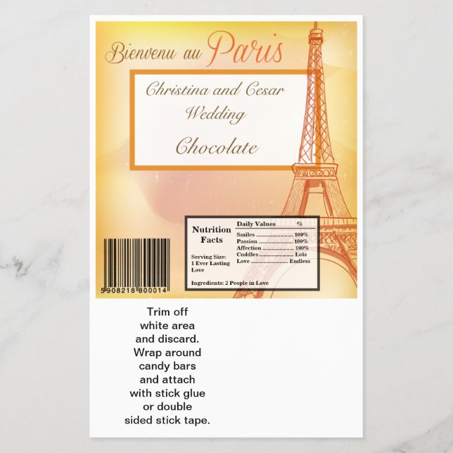 Hershey's Large Bar Wrapper Paris Peach (Front)