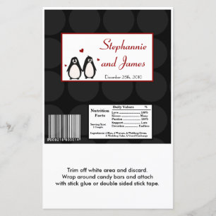 Hershey's Large Bar Wrapper Penguin Love Couple
