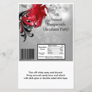 Hershey's Large Bar Wrapper Red Masquerade Mask